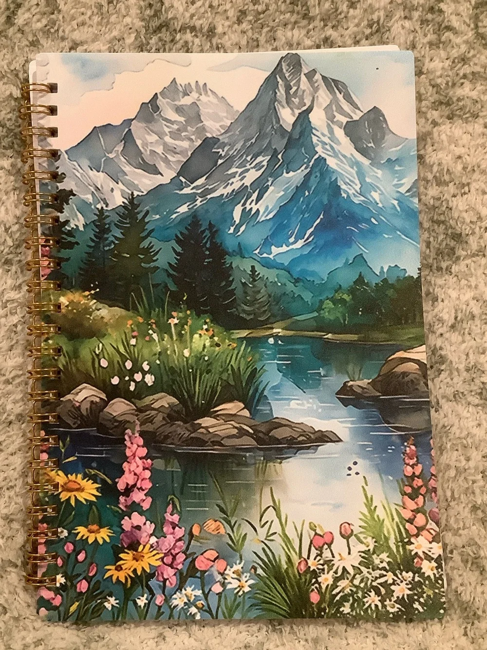 Spiral-Bound Mountain Lake Camping Travel Notebook Journal NWT ~75 lined pages